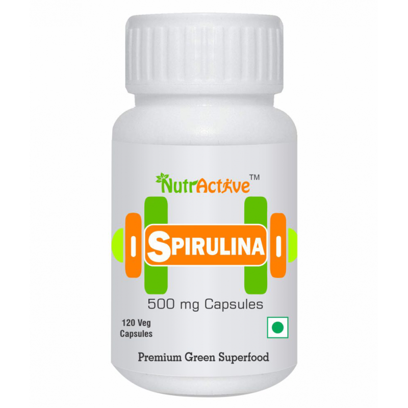 NutrActive Spirulina Capsules (120 veg capsule) Capsule 500 mg Pack Of 1