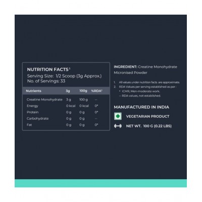 Nutrabay Pure 100% Micronised Creatine Monohydrate 100 gm
