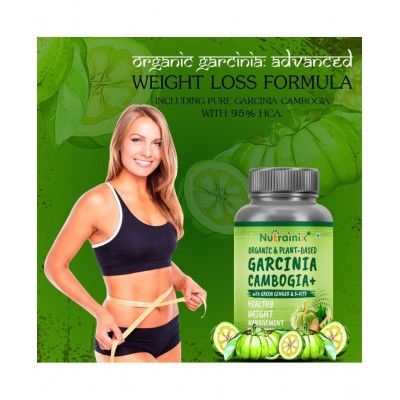 Nutrainix Organic Garcinia Cambogia+ with Green Ginger & 5-HTP - 90 Vegetarian Capsules 90 no.s Unflavoured