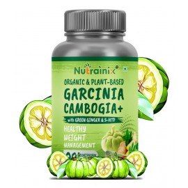 Nutrainix Organic Garcinia Cambogia+ with Green Ginger & 5-HTP - 90 Vegetarian Capsules 90 no.s Unflavoured