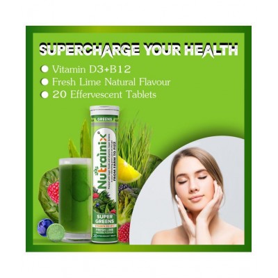 Nutrainix Super Greens, Wholefood Multivitamin for Immunity and Detox with 39+ Organic Certified Plant Superfoods and Antioxidant Supplements Energy Drink for All 20 no.s