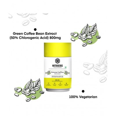 Nutriherbs Green Coffee Bean Herbs Natural Weight Loss Supplement 800Mg (50% Cga) - 60 Capsules Pack Of 1