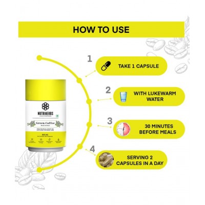 Nutriherbs Green Coffee Bean Herbs Natural Weight Loss Supplement 800Mg (50% Cga) - 60 Capsules Pack Of 1