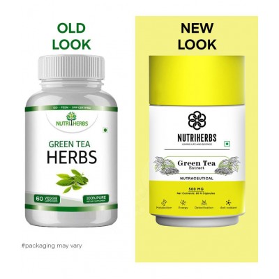Nutriherbs Green Tea Extract 500mg Antioxidant Supplement -  60 Capsules | For Weight Management