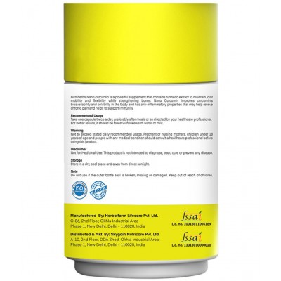 Nutriherbs Nano Curcumin Extract 500 mg 100% Natural Turmeric Extract - 60 Capsules | Powerful Anti-inflammatory, Antioxidant | Pain Reliever For Men and Women Nutriherbs Nano Curcumin Extract 500 mg 100% Natural Turmeric Extract - 60 Capsules | Powerful Anti-inflammatory, Antioxidant | Pain Reliever For Men and Women
