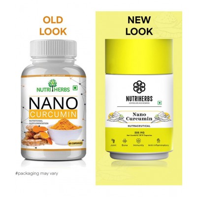 Nutriherbs Nano Curcumin Extract 500 mg 100% Natural Turmeric Extract - 60 Capsules | Powerful Anti-inflammatory, Antioxidant | Pain Reliever For Men and Women Nutriherbs Nano Curcumin Extract 500 mg 100% Natural Turmeric Extract - 60 Capsules | Powerful Anti-inflammatory, Antioxidant | Pain Reliever For Men and Women