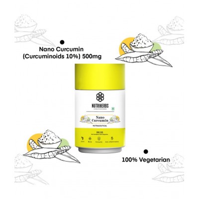 Nutriherbs Nano Curcumin Extract 500 mg 100% Natural Turmeric Extract - 60 Capsules | Powerful Anti-inflammatory, Antioxidant | Pain Reliever For Men and Women Nutriherbs Nano Curcumin Extract 500 mg 100% Natural Turmeric Extract - 60 Capsules | Powerful Anti-inflammatory, Antioxidant | Pain Reliever For Men and Women
