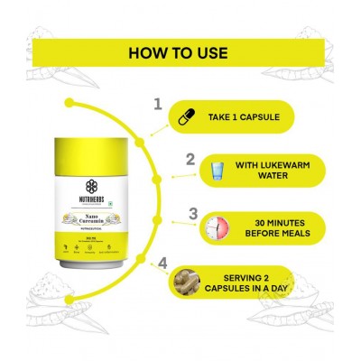 Nutriherbs Nano Curcumin Extract 500 mg 100% Natural Turmeric Extract - 60 Capsules | Powerful Anti-inflammatory, Antioxidant | Pain Reliever For Men and Women Nutriherbs Nano Curcumin Extract 500 mg 100% Natural Turmeric Extract - 60 Capsules | Powerful Anti-inflammatory, Antioxidant | Pain Reliever For Men and Women