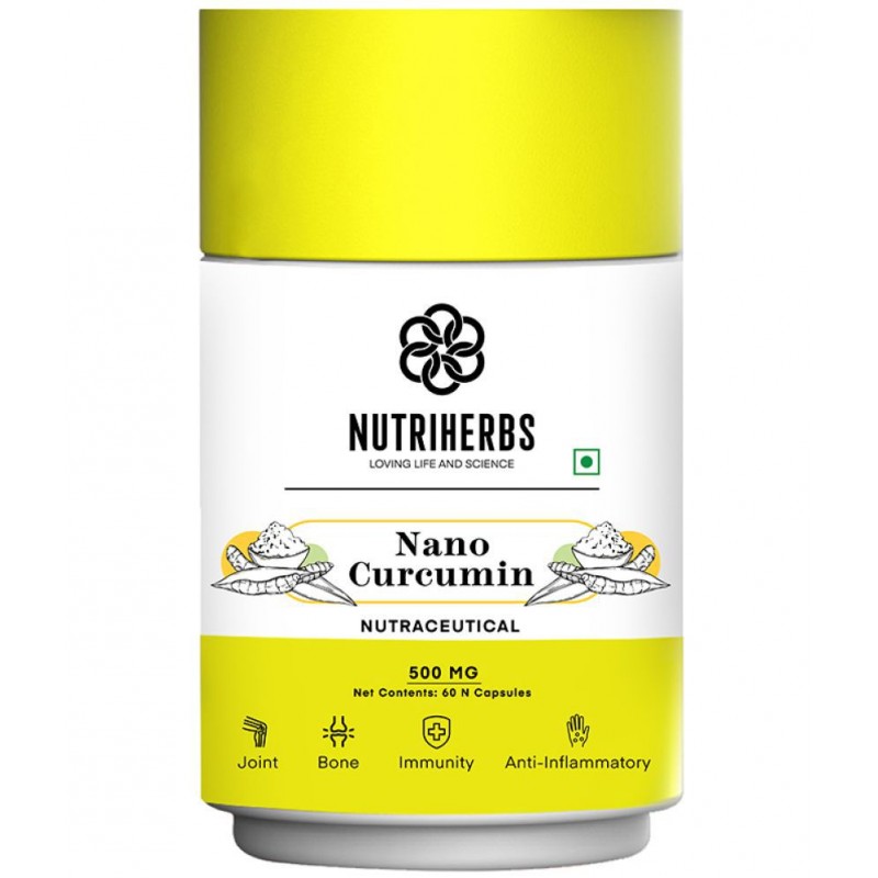 Nutriherbs Nano Curcumin Extract 500 mg 100% Natural Turmeric Extract - 60 Capsules | Powerful Anti-inflammatory, Antioxidant | Pain Reliever For Men and Women Nutriherbs Nano Curcumin Extract 500 mg 100% Natural Turmeric Extract - 60 Capsules | Powerful Anti-inflammatory, Antioxidant | Pain Reliever For Men and Women