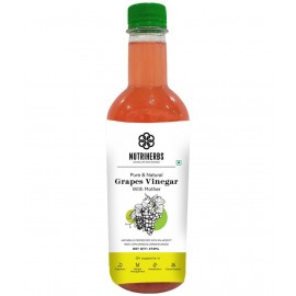 Nutriherbs Organic Grapes Cider Vinegar With Mother - 473ml | Improves Metabolism Helps In Digestion For Men & Women