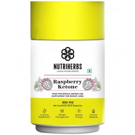 Nutriherbs Raspberry Ketones Garcinia Cambogia (60 Capsule) 800 mg Fat Burner Capsule Pack of 1