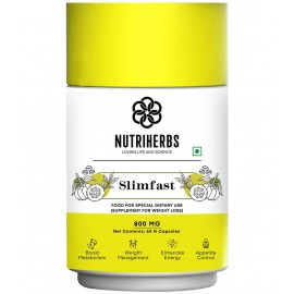Nutriherbs Slimfast with Pure & Organic Garcinia Cambogia - 60 Capsules Pack of 1