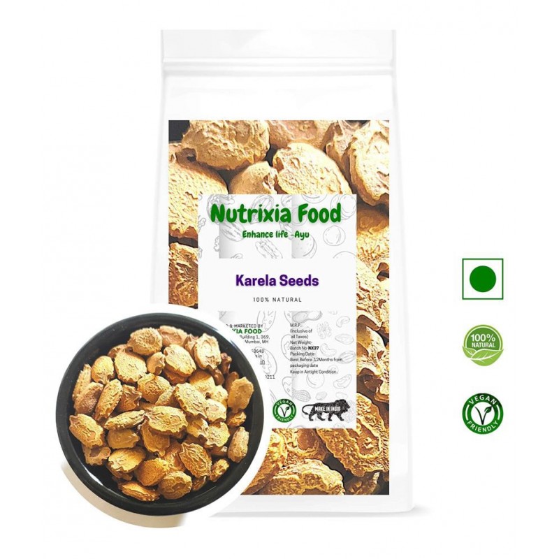 Nutrixia Food Karela Seeds  करेला बीज/Bitter Gourd Raw Herbs 100 gm