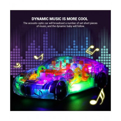 OFLINE SELECTION  360 degree rotating transparent concept racing Toy car 3d flashing led lights & music