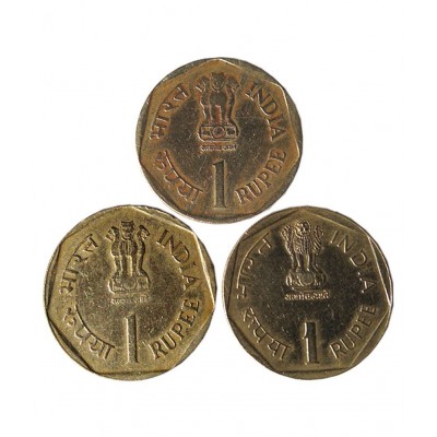 OLD 1 RUPEE 3 COINS JAWAHARLAL, RAJIV AND AMBEDKAR