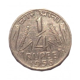 OLD 1/4 RUPEE COIN YEAR 1956 FOR COLLECTION