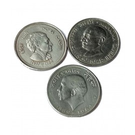 OLD 50 PAISE 3 COINS INDIRA GANDHIJI AND JAWAHARLAL