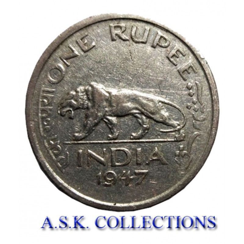 OLD ONE RUPEE BIG COIN GEORGE VI KING EMPEROR YEAR 1947