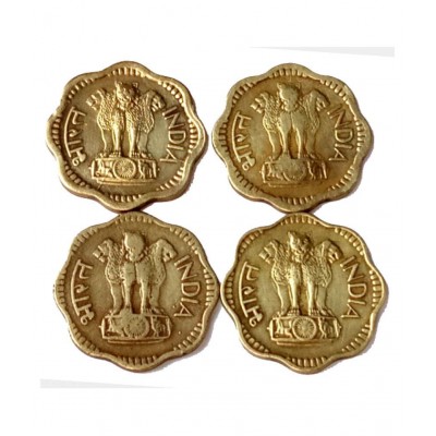 OLD RARE 10 PAISE 4 COINS SET YEAR 1986, 69, 70, 72 FOR COLLECTION