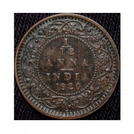 OLD RARE 1/12 ANNA YEAR 1920 GEORGE V KING EMPEROR COIN