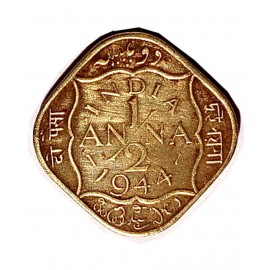 OLD RARE 1/2 ANNA COIN YEAR 1944 GEORGE VI KING EMPEROR