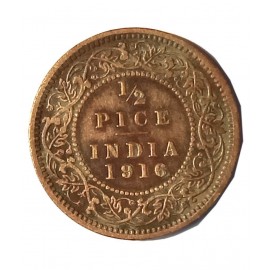 OLD RARE 1/2 PICE COIN YEAR 1916 GEORGE V KING EMPEROR