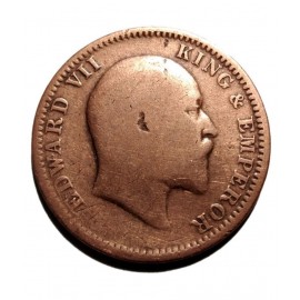OLD RARE 1/2 PICE EDWARD KING EMPEROR YEAR 1908(BRONZE) COIN