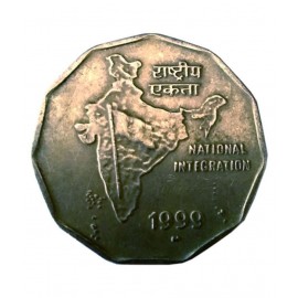 OLD RARE 2 RUPEE YEAR 1999  COIN FOR COLLECTION