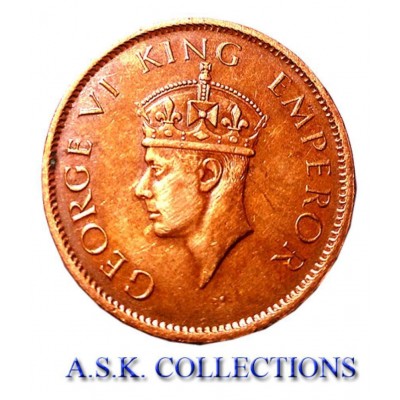 OLD RARE GEORGE VI KING EMPEROR 1942 QUARTER ANNA COIN, GOOD CONDITION