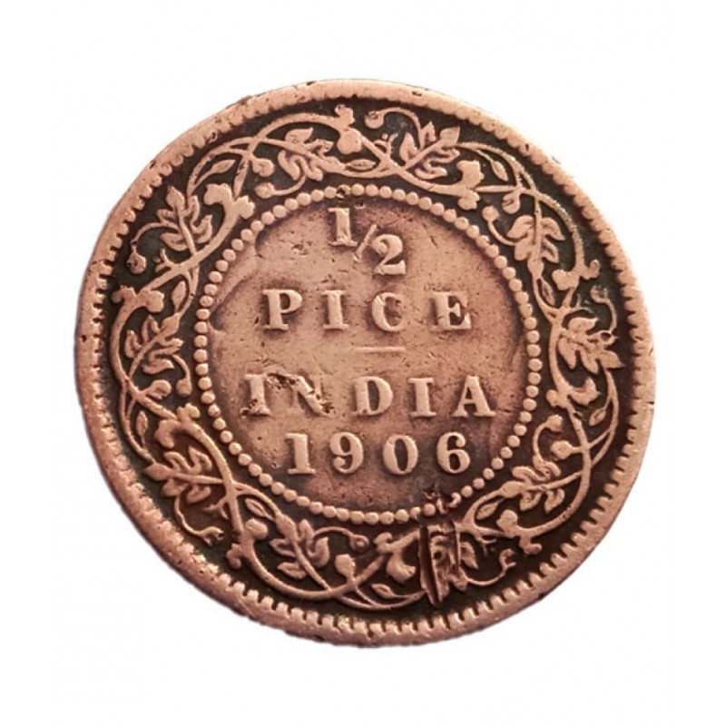 OLD RARE HALF PICE YEAR 1906 EDWARD KING EMPEROR