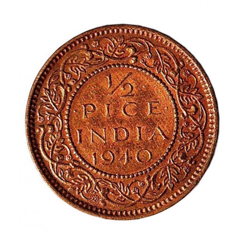 OLD RARE HALF PICE YEAR 1940 GEORGE VI KING EMPEROR
