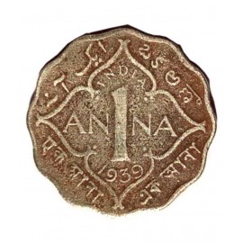 OLD RARE ONE ANNA COIN YEAR 1939 GEORGE VI KING