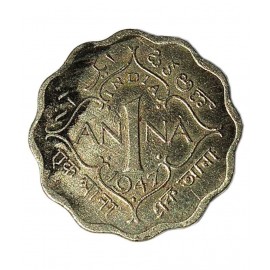 OLD RARE ONE ANNA COIN YEAR 1947 GEORGE VI KING EMPEROR