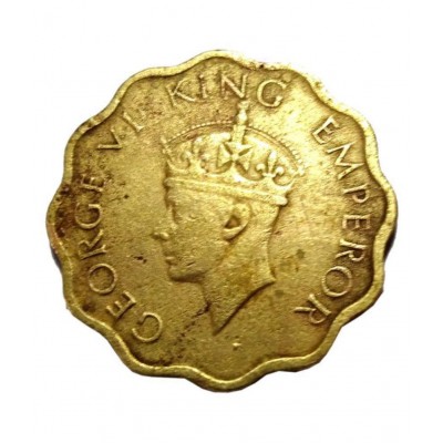 OLD RARE ONE ANNA YEAR 1942 GEORGE VI KING EMPEROR