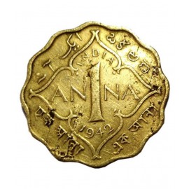 OLD RARE ONE ANNA YEAR 1942 GEORGE VI KING EMPEROR