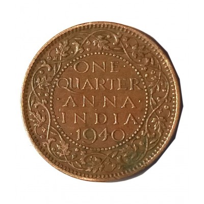 OLD RARE ONE QUARTER ANNA 2 COINS YEAR 1939, 40 ( TWO COINS  )