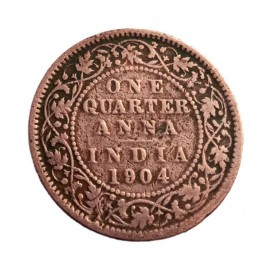 OLD RARE ONE QUARTER ANNA COPPER COIN YEAR 1904 EDWARD KING EMPEROR OLD RARE ONE QUARTER ANNA COPPER COIN YEAR 1904 EDWARD KING EMPEROR