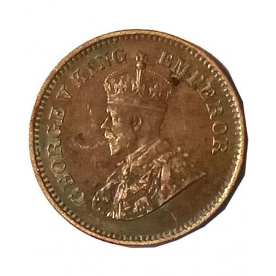 OLD RARE ONE QUARTER ANNA YEAR 1919 GEORGE V KING EMPEROR
