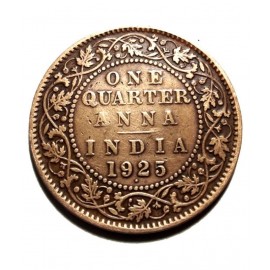 OLD RARE ONE QUARTER ANNA YEAR 1925 GEORGE V KING EMPEROR COIN OLD RARE ONE QUARTER ANNA YEAR 1925 GEORGE V KING EMPEROR COIN