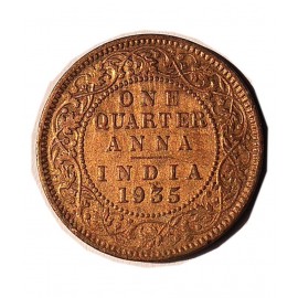 OLD RARE ONE QUARTER ANNA YEAR 1935 GEORGE V KING EMPEROR COIN OLD RARE ONE QUARTER ANNA YEAR 1935 GEORGE V KING EMPEROR COIN