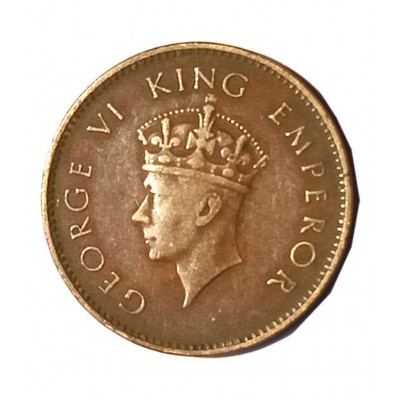 OLD RARE ONE QUARTER ANNA YEAR 1939 GEORGE VI KING EMPEROR