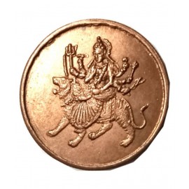 OLD RARE SRI KANAKA DURGA MATA PUJA COIN E I COMPANY HALF ANNA