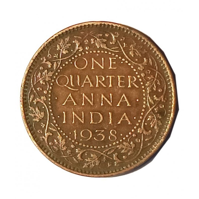 ONE QUARTER ANNA YEAR  1938 GEORGE VI KING