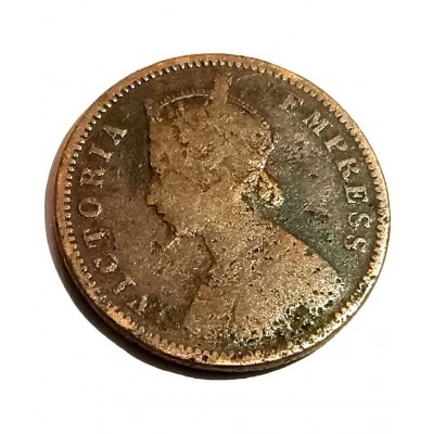 ONE QUARTER ANNA YEAR 1897( VICTORIYA EMPRESS ) COPPER  COIN RARE