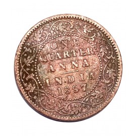 ONE QUARTER ANNA YEAR 1897( VICTORIYA EMPRESS ) COPPER  COIN RARE ONE QUARTER ANNA YEAR 1897( VICTORIYA EMPRESS ) COPPER  COIN RARE