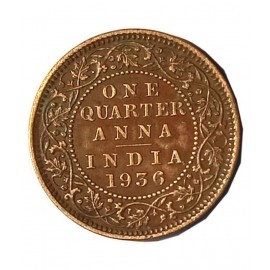 ONE QUARTER ANNA YEAR 1936 GEORGE V KING EMPEROR COIN RARE ONE QUARTER ANNA YEAR 1936 GEORGE V KING EMPEROR COIN RARE