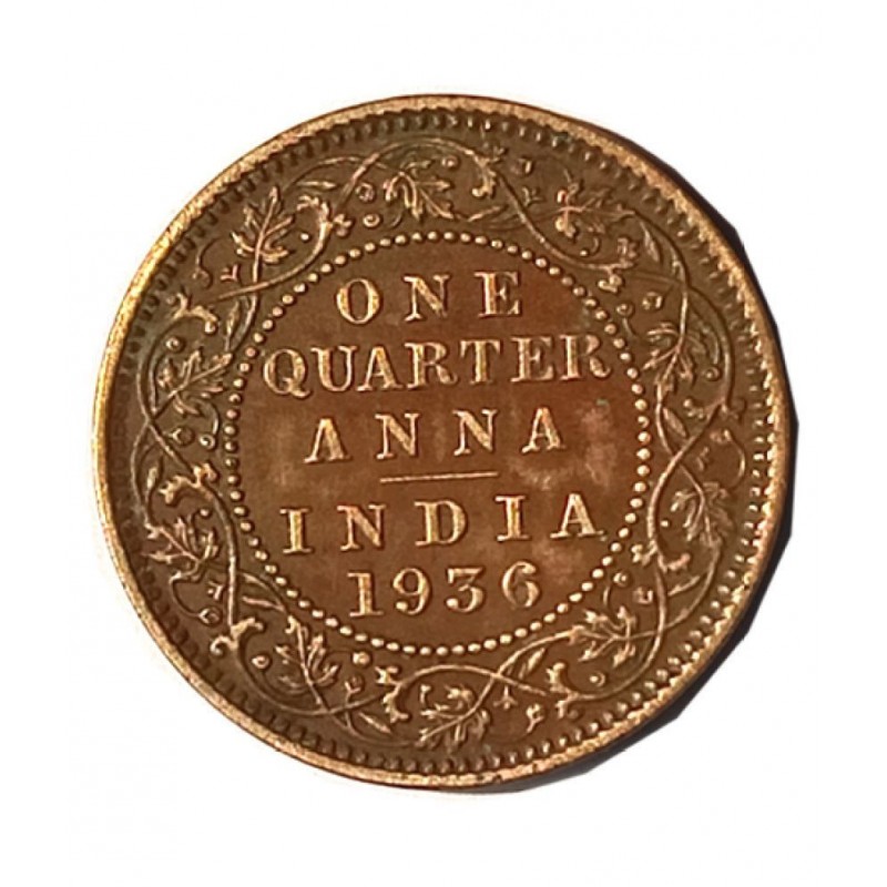 ONE QUARTER ANNA YEAR 1936 GEORGE V KING EMPEROR COIN RARE ONE QUARTER ANNA YEAR 1936 GEORGE V KING EMPEROR COIN RARE