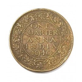 ONE QUARTER ANNA YEAR 1940 GEORGE VI KING EMPEROR ONE QUARTER ANNA YEAR 1940 GEORGE VI KING EMPEROR