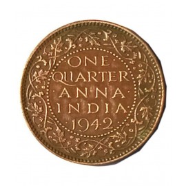 ONE QUARTER ANNA YEAR 1942 GEORGE VI KING ONE QUARTER ANNA YEAR 1942 GEORGE VI KING