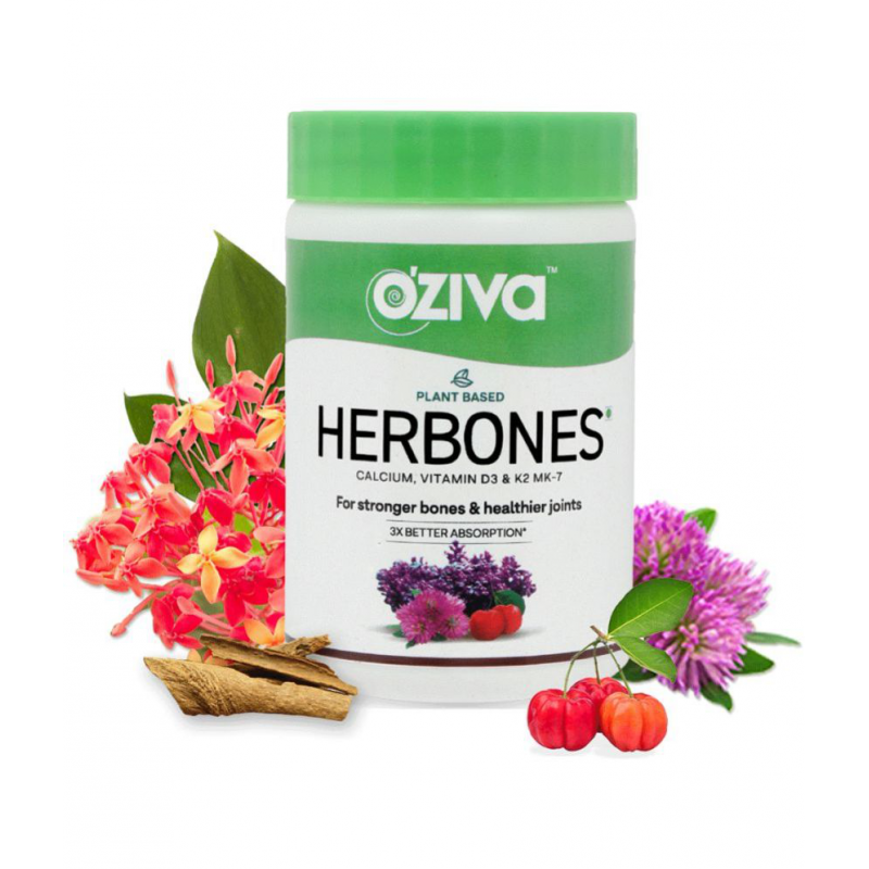 OZiva HerBones for Women, 60 veg capsules | For Stronger Bones, Certified Vegan